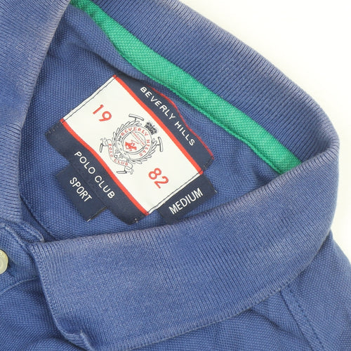 Beverly Hills Polo Club Men's Blue Cotton Polo Shirt Medium
