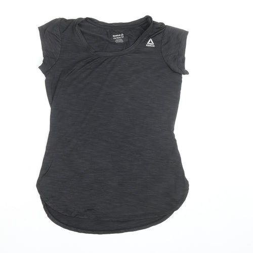 Reebok Womens Black XS Athletic T-Shirt Lightweight Gym Top