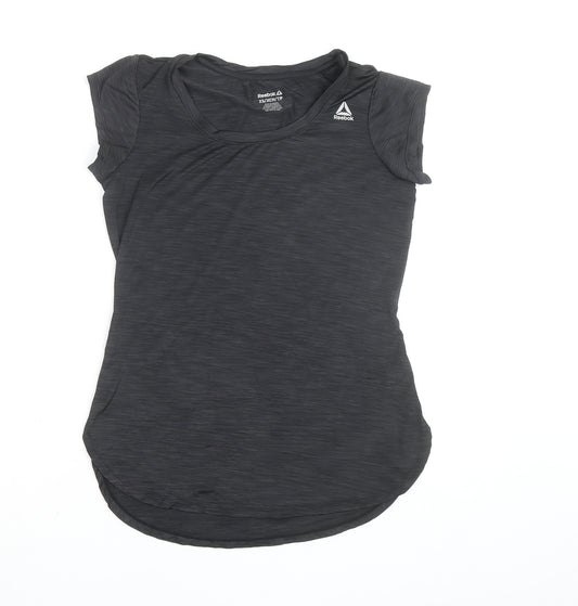 Reebok Womens Black XS Athletic T-Shirt Lightweight Gym Top