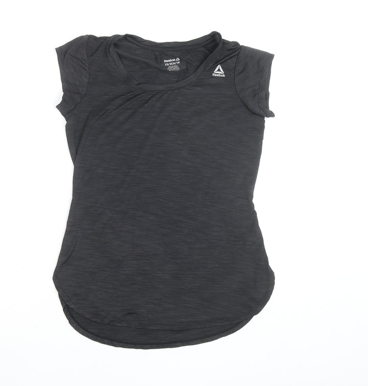 Reebok Womens Black XS Athletic T-Shirt Lightweight Gym Top