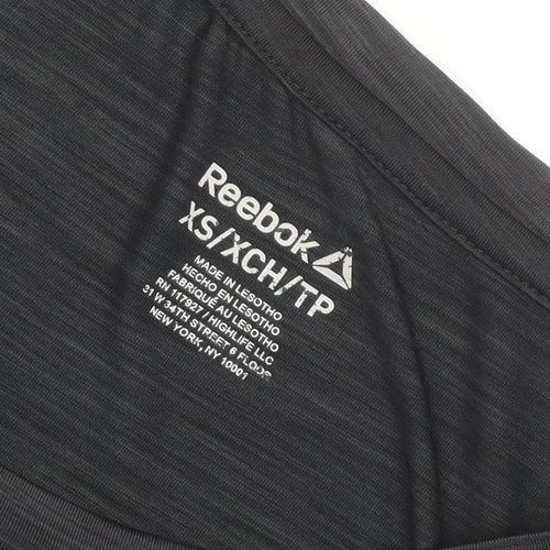 Reebok Womens Black XS Athletic T-Shirt Lightweight Gym Top