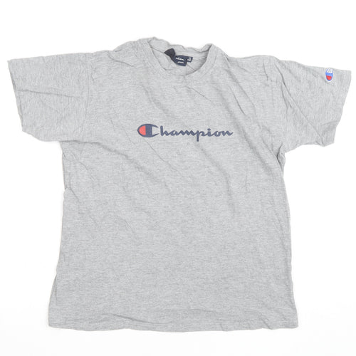 Champion Boys Grey Crew Neck Short Sleeve Sports T-Shirt Size 13 Years