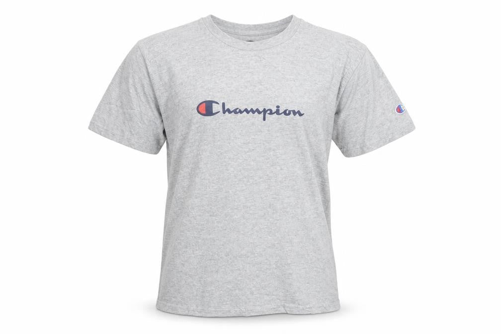 Champion Boys Grey Crew Neck Short Sleeve Sports T-Shirt Size 13 Years