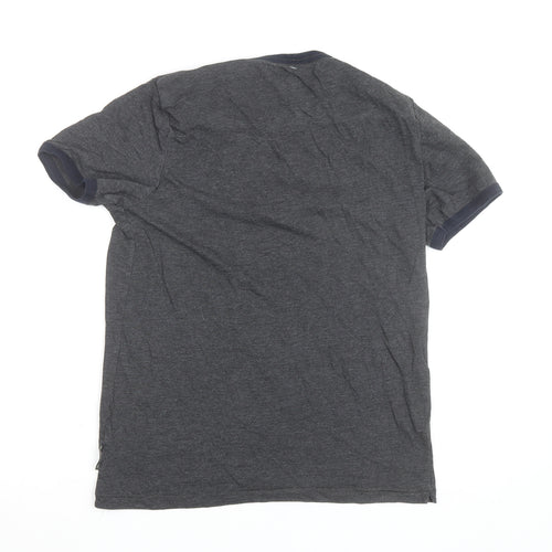 French Connection Men's Grey Crew Neck Cotton T-Shirt Medium