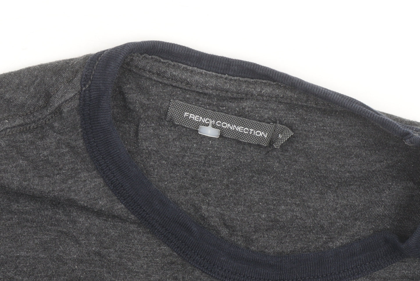 French Connection Men's Grey Crew Neck Cotton T-Shirt Medium