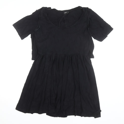 ASOS Women's Black Short Sleeve Skater Dress Size 10