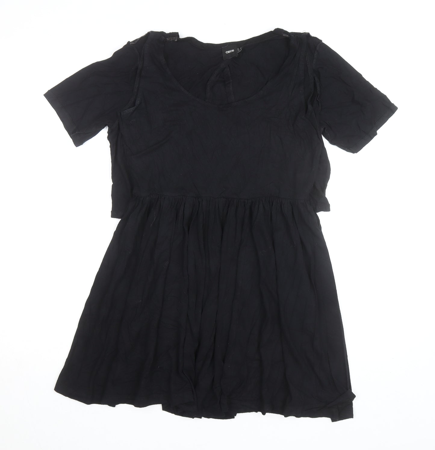 ASOS Women's Black Short Sleeve Skater Dress Size 10