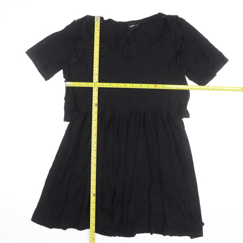 ASOS Women's Black Short Sleeve Skater Dress Size 10