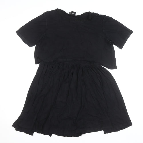 ASOS Women's Black Short Sleeve Skater Dress Size 10