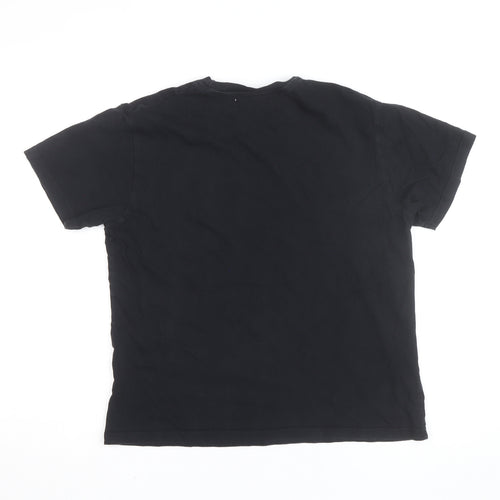 Pull & Bear Womens Black XS Graphic Crew Neck Short Sleeve T-Shirt