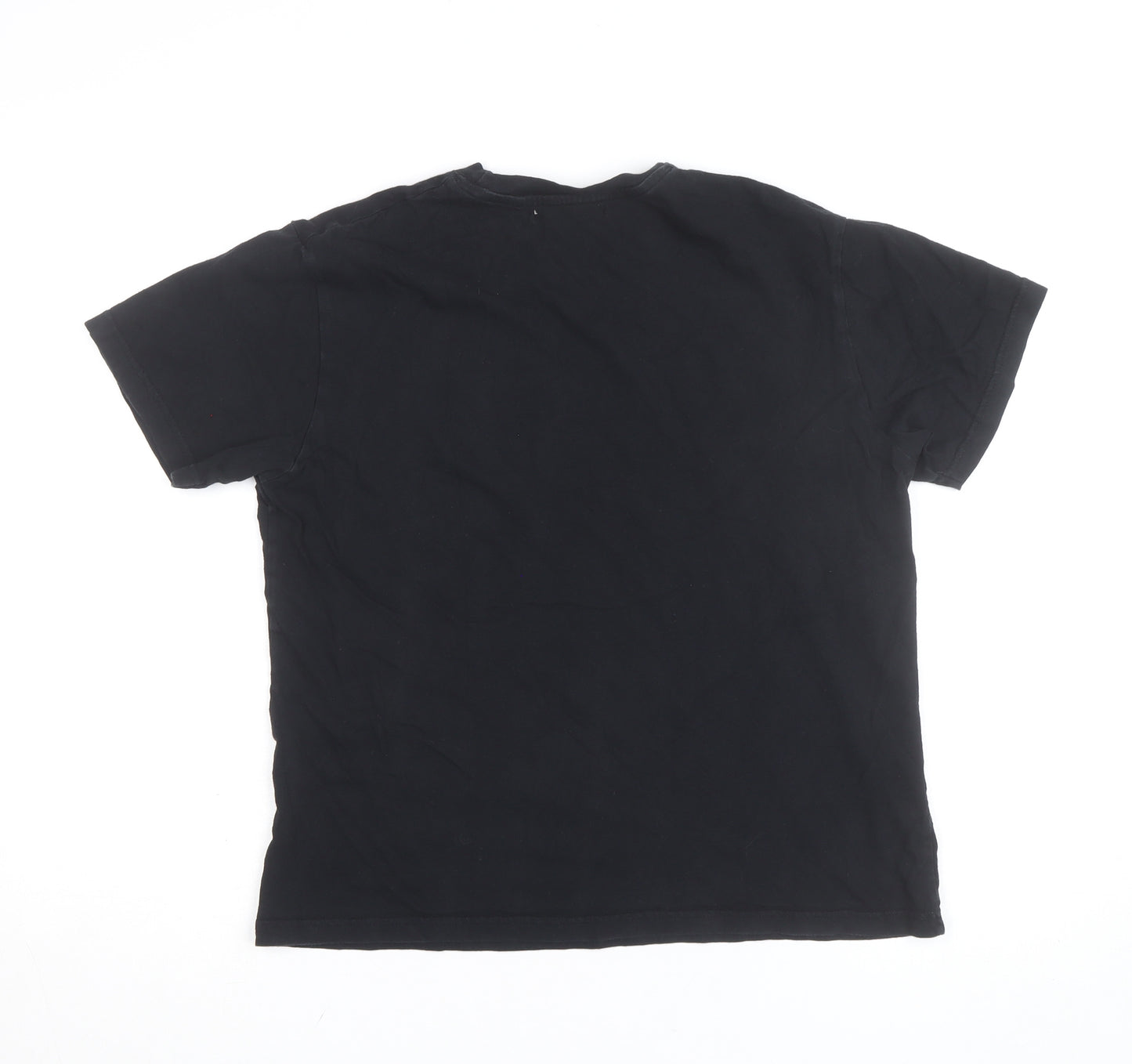 Pull & Bear Womens Black XS Graphic Crew Neck Short Sleeve T-Shirt
