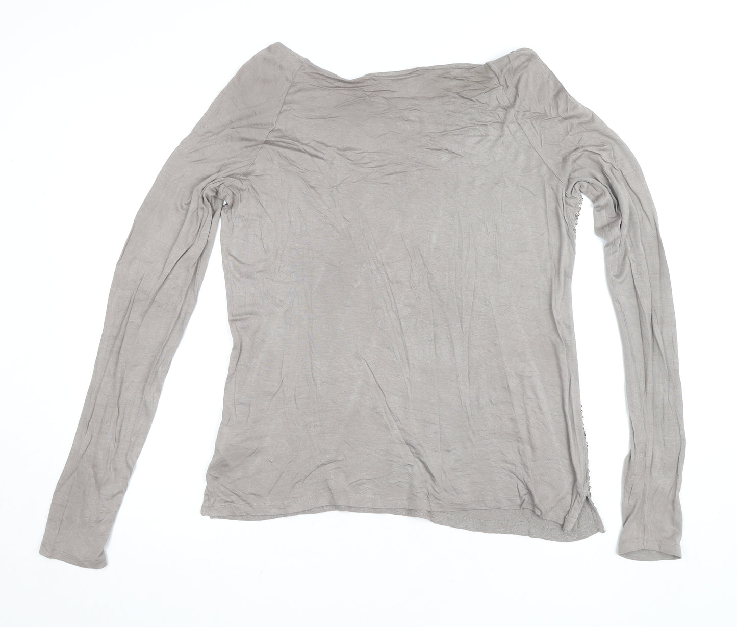 The White Company Women’s Beige Sequin Long Sleeve Top XL