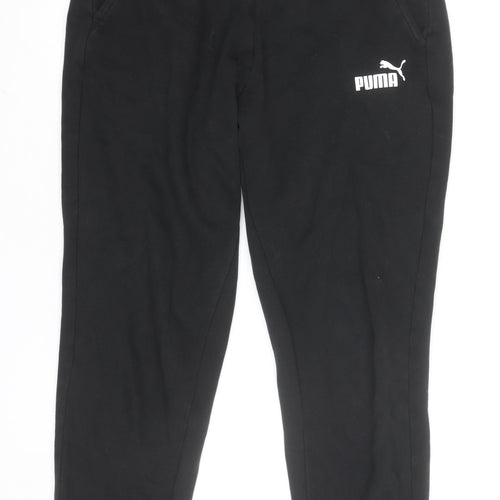 Puma Men's Black Jogger Sweatpants M Cotton Blend Activewear Trousers