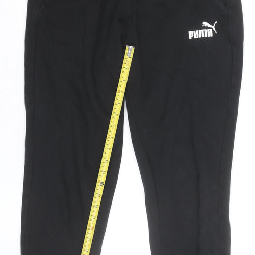 Puma Men's Black Jogger Sweatpants M Cotton Blend Activewear Trousers