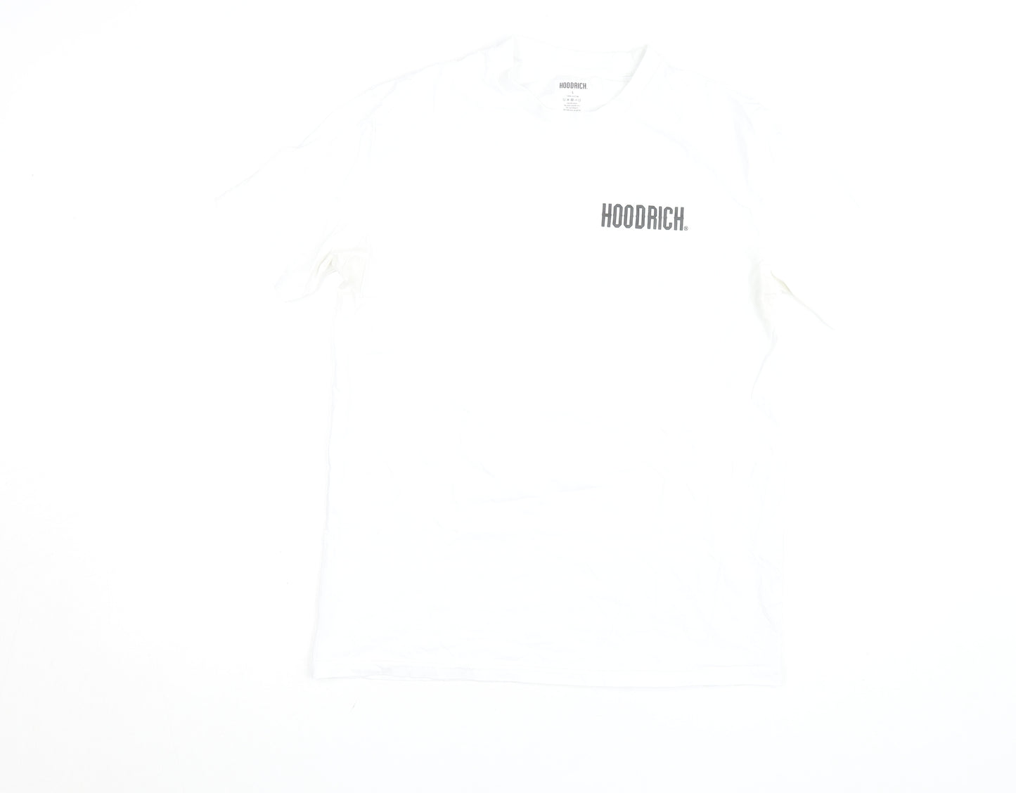 Hoodrich Men's White Cotton Crew Neck Short Sleeve T-Shirt Size L