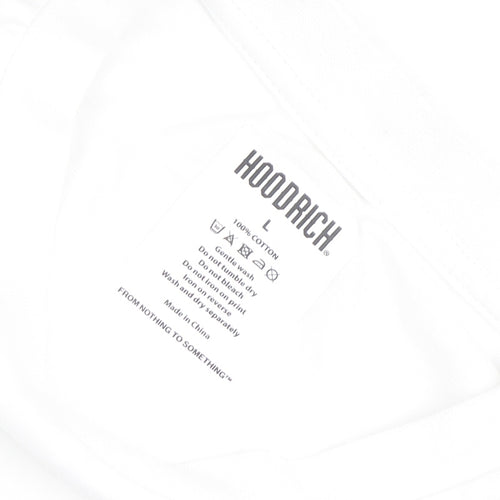 Hoodrich Men's White Cotton Crew Neck Short Sleeve T-Shirt Size L