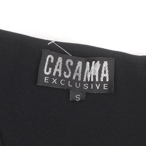 Casamia Exclusive Women's Black Floral Embroidered V-Neck Cardigan Size S