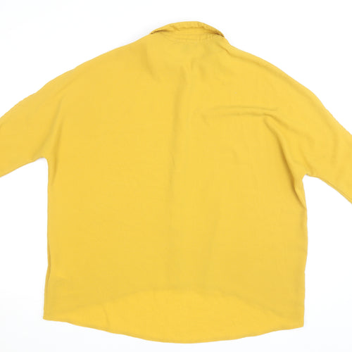 New Look Womens Yellow Collared Button-Up Shirt Size 10 Relaxed Fit