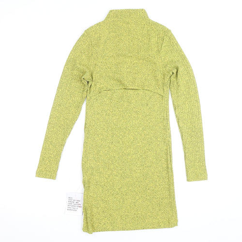 ASOS DESIGN Petite Women’s Green Bodycon Short Knit Dress Size 4