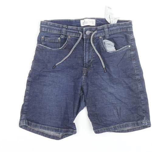 Springfield Boys Blue Denim Bermuda Shorts Size M Cotton Blend Casual