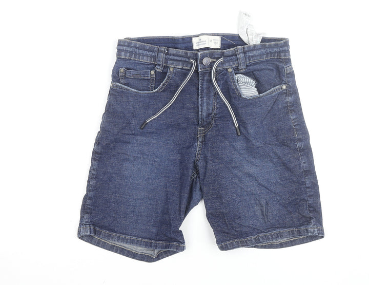 Springfield Boys Blue Denim Bermuda Shorts Size M Cotton Blend Casual