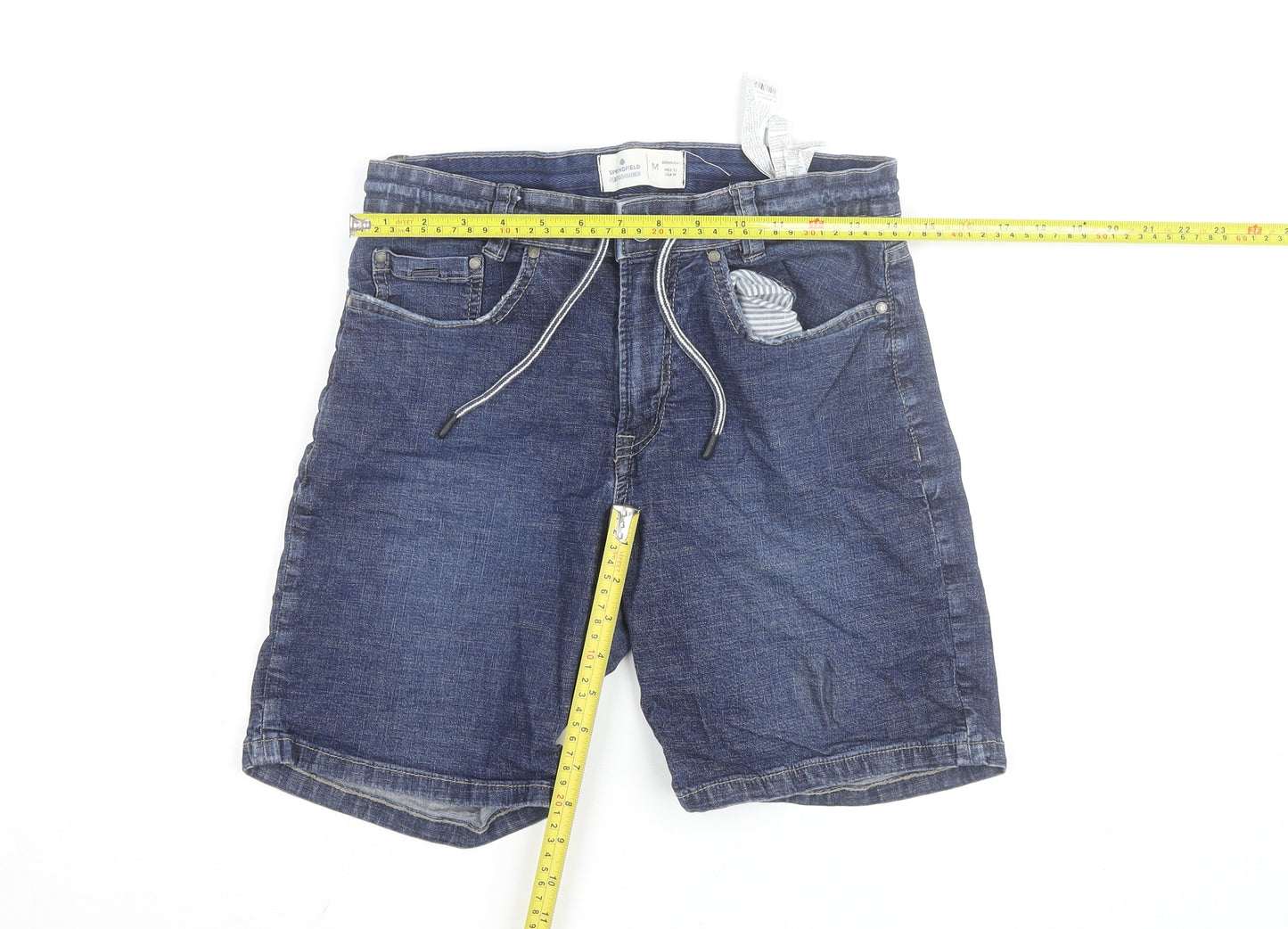 Springfield Boys Blue Denim Bermuda Shorts Size M Cotton Blend Casual