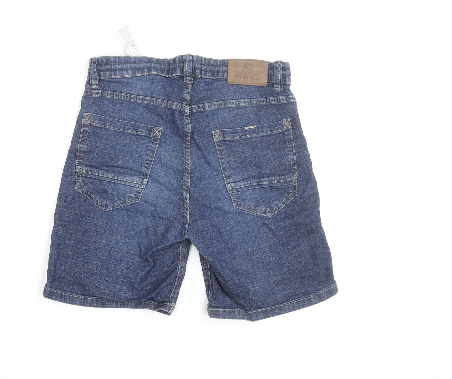 Springfield Boys Blue Denim Bermuda Shorts Size M Cotton Blend Casual