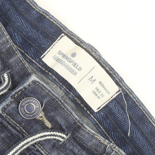 Springfield Boys Blue Denim Bermuda Shorts Size M Cotton Blend Casual
