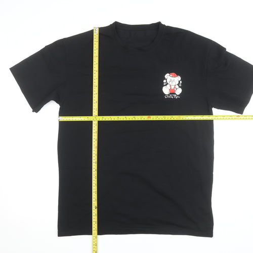 KUMA Men's Black Graphic Bear Streetwear T-Shirt Size L