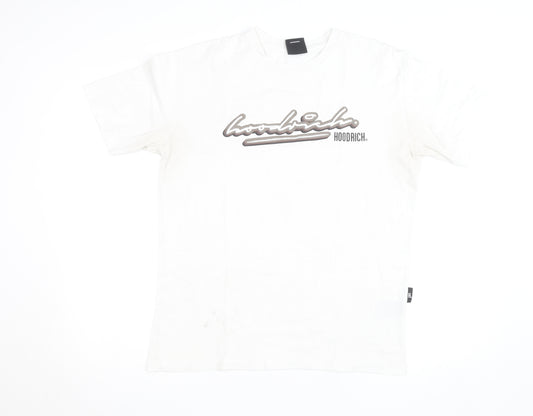 Hoodrich Men's White Medium Logo Graphic Cotton T-Shirt