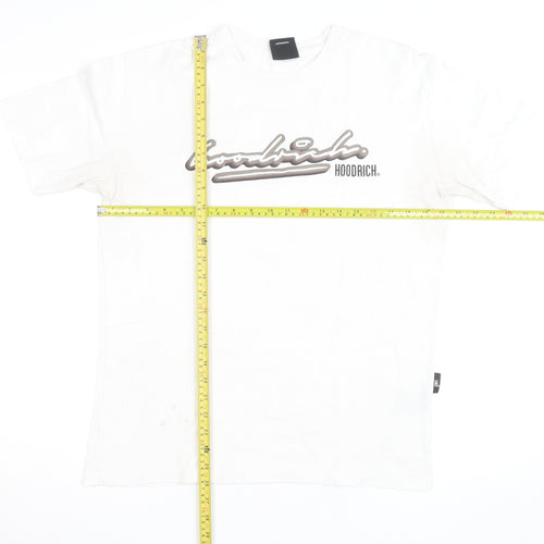 Hoodrich Men's White Medium Logo Graphic Cotton T-Shirt