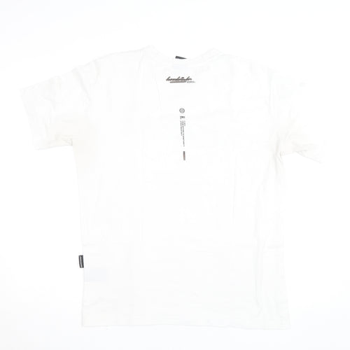 Hoodrich Men's White Medium Logo Graphic Cotton T-Shirt