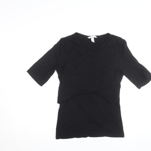 H&M Mama Women’s Black Maternity Stretch Basic T-Shirt Size S