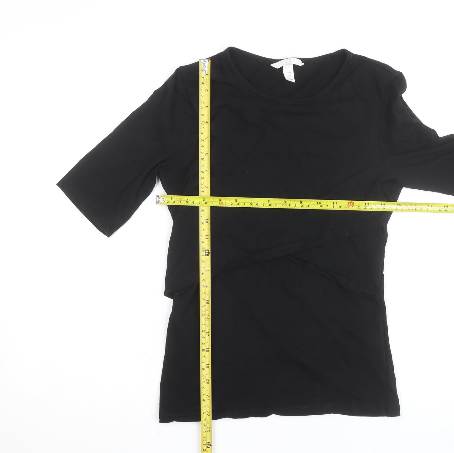 H&M Mama Women’s Black Maternity Stretch Basic T-Shirt Size S