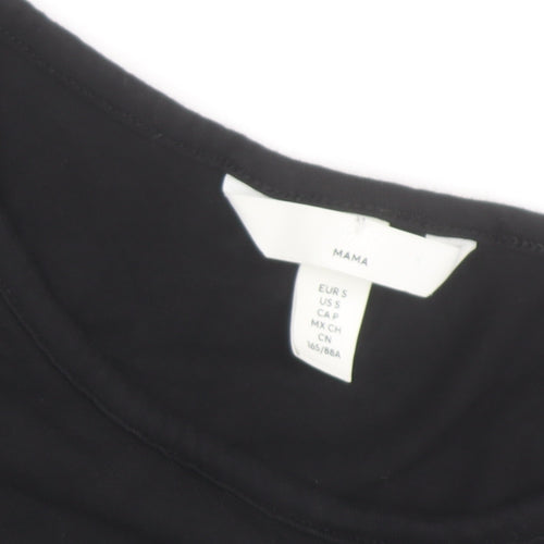H&M Mama Women’s Black Maternity Stretch Basic T-Shirt Size S