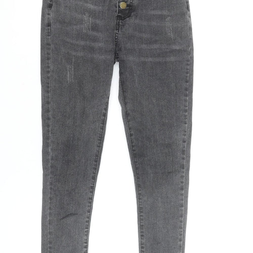 SHEIN Women's Grey High Rise Skinny Jegging Stretch Trousers XS