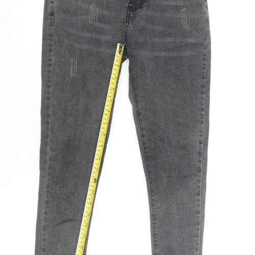 SHEIN Women's Grey High Rise Skinny Jegging Stretch Trousers XS