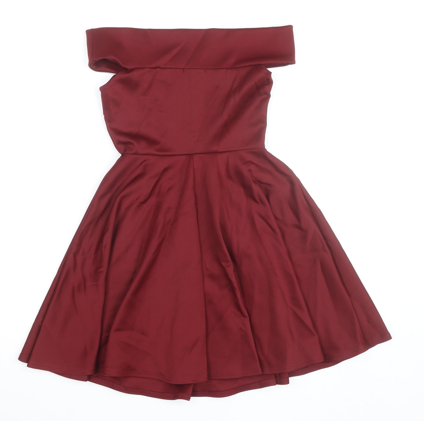 Boohoo Women's Red Off Shoulder Fit & Flare Dress Size 6