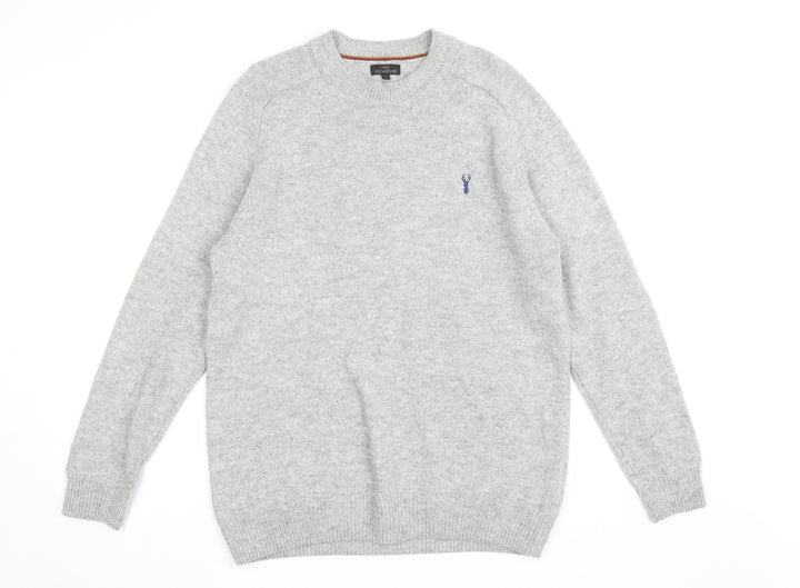 Next Signature Men's Grey Lambswool Crew Neck Jumper Size L