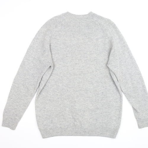 Next Signature Men's Grey Lambswool Crew Neck Jumper Size L
