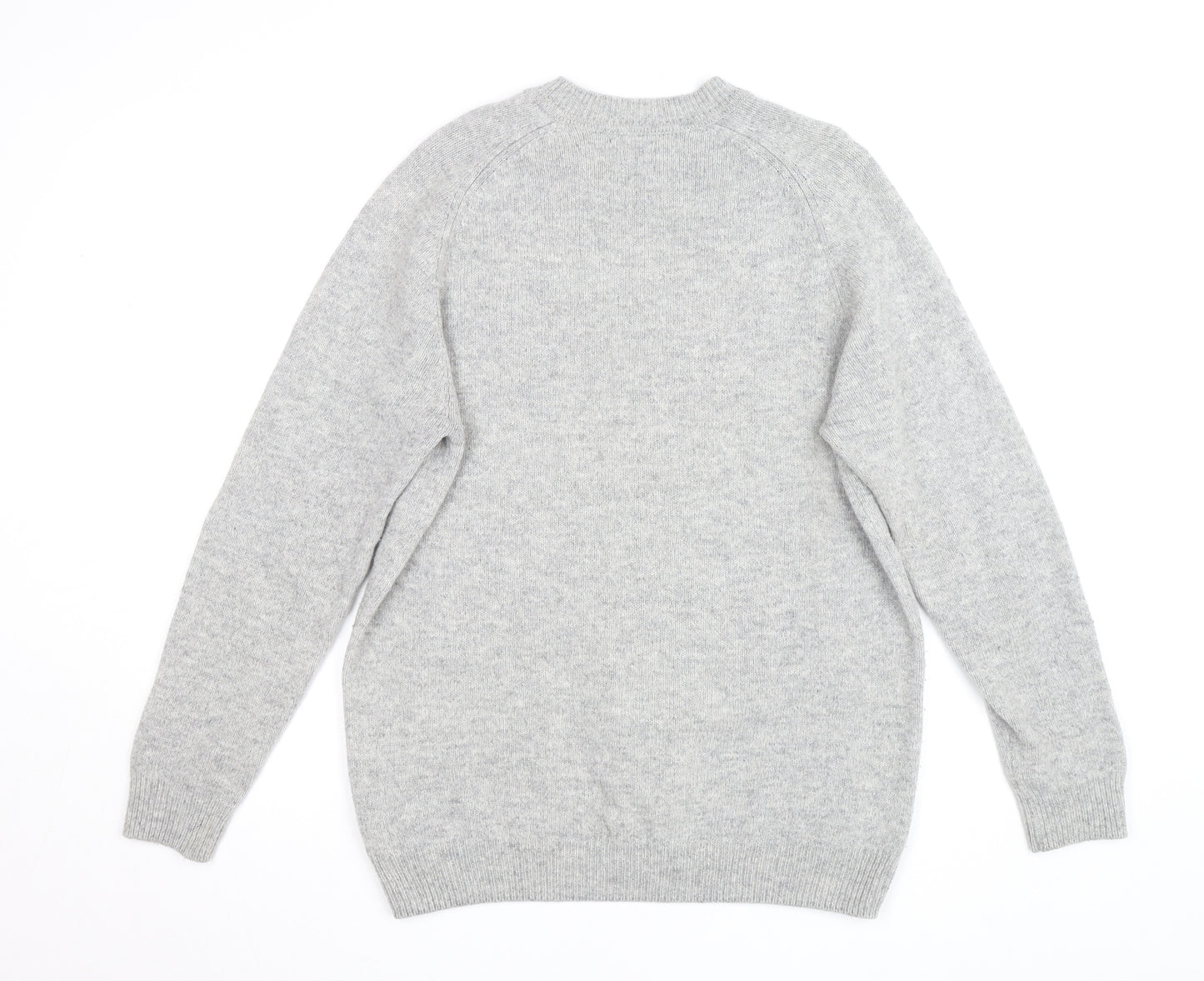 Next Signature Men's Grey Lambswool Crew Neck Jumper Size L