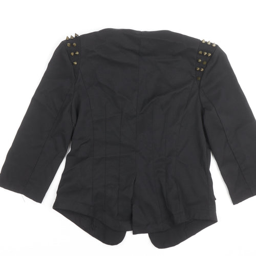 AD LIB Women's Black Studded 3/4 Sleeve Blazer Size 8