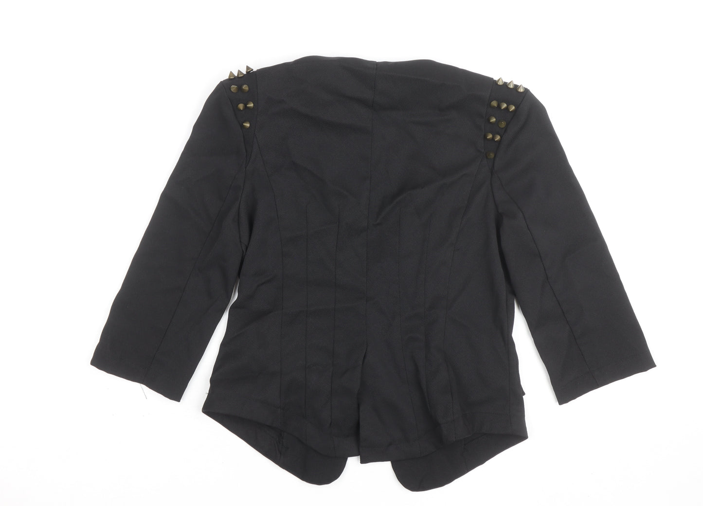 AD LIB Women's Black Studded 3/4 Sleeve Blazer Size 8