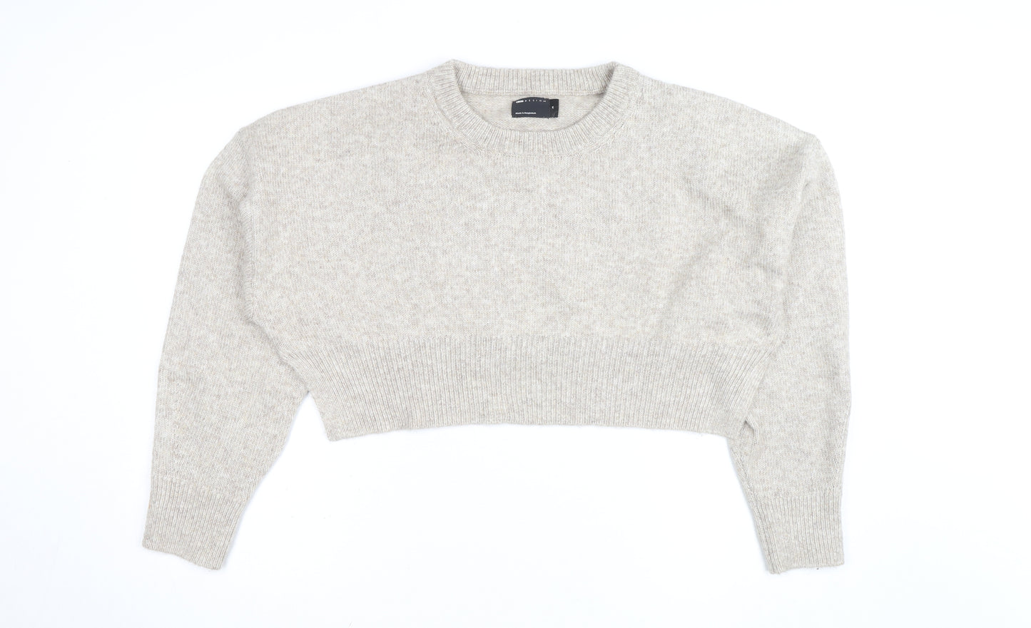 ASOS Design Women Beige Wool Blend Crew Neck Jumper Size M