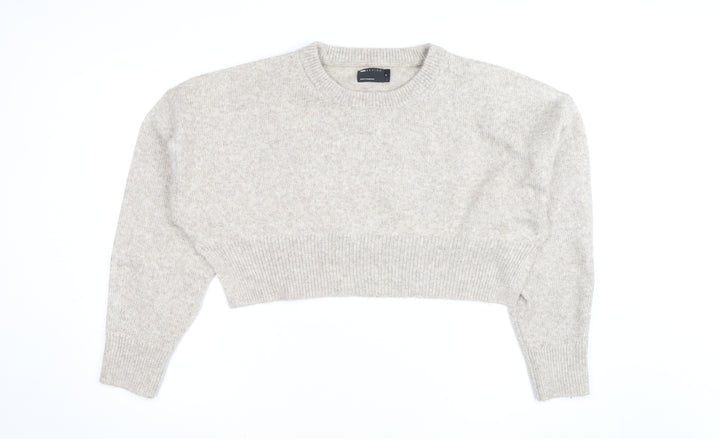 ASOS Design Women Beige Wool Blend Crew Neck Jumper Size M