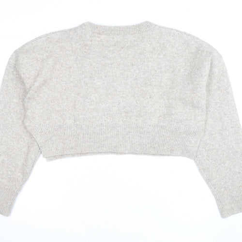 ASOS Design Women Beige Wool Blend Crew Neck Jumper Size M
