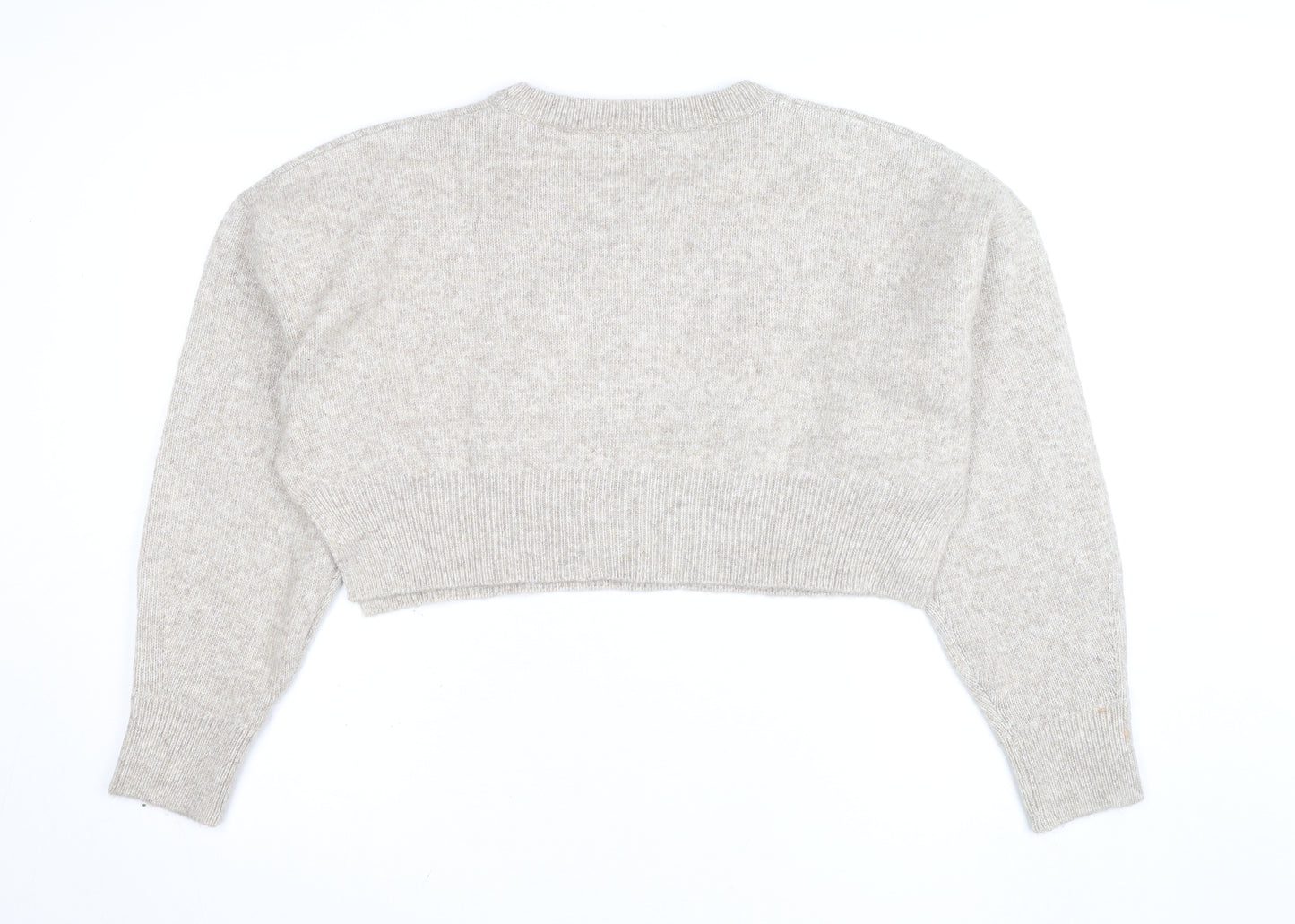 ASOS Design Women Beige Wool Blend Crew Neck Jumper Size M