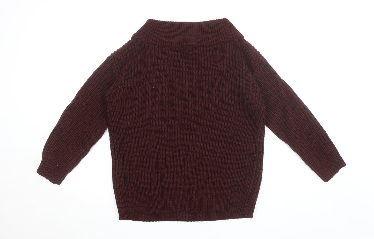 New Look Women’s Burgundy Roll Neck Chunky Knit Jumper Size S