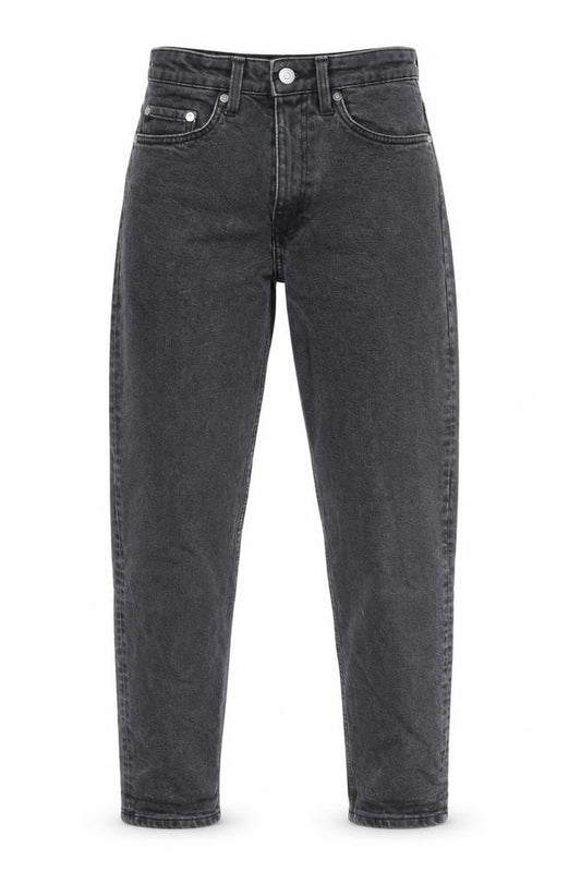 Front view of Weekday Women's Black High Rise Mom Jeans, size 10