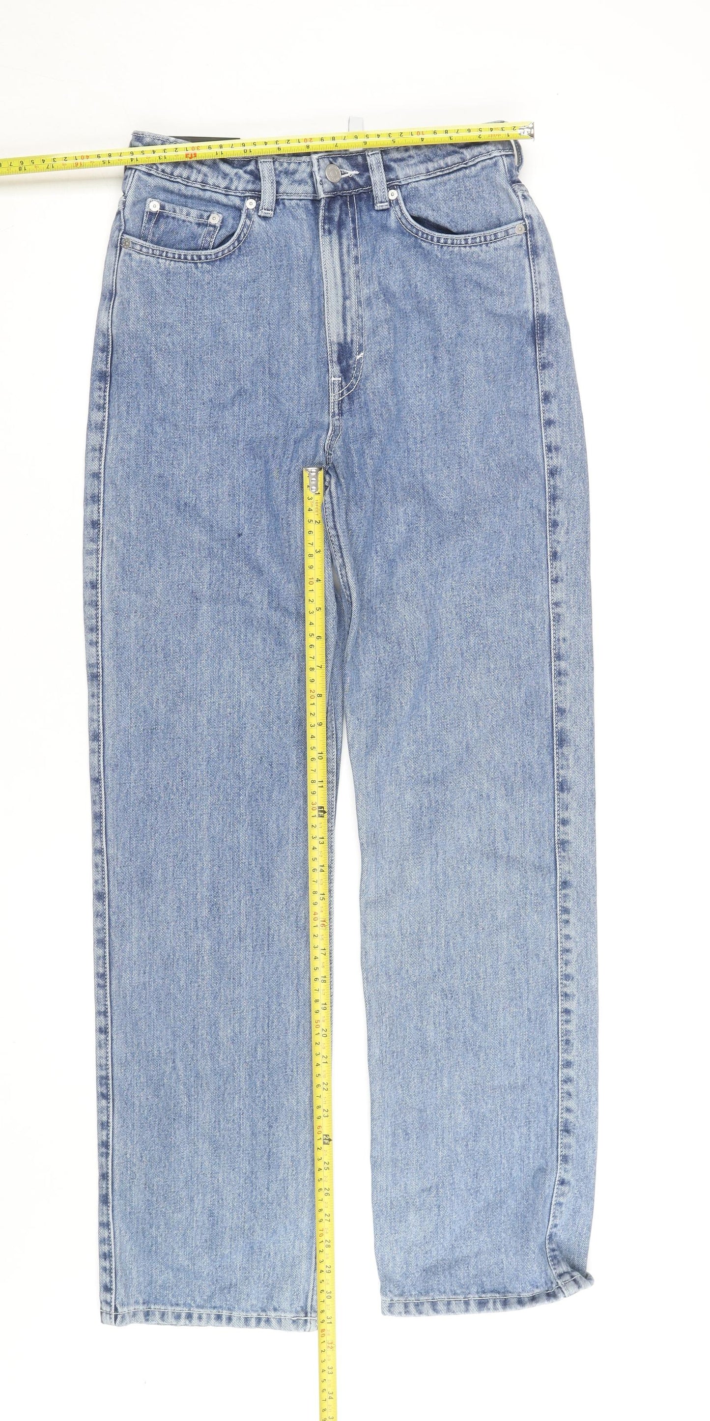 Weekday Women’s Blue Straight High Rise Organic Cotton Jeans Size 10